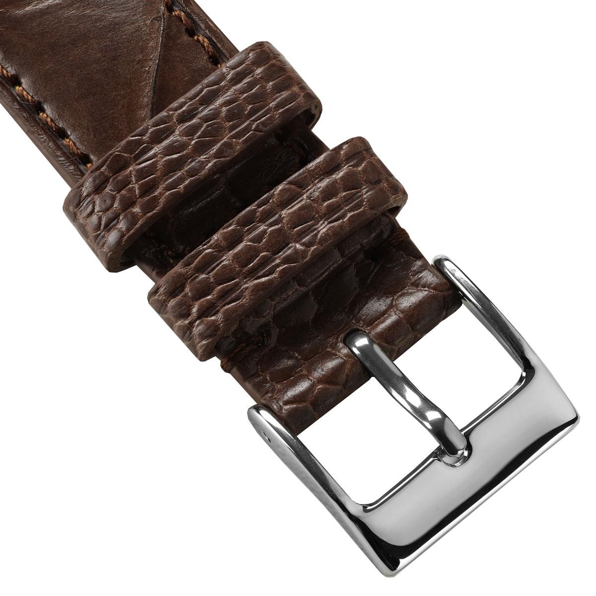 Ostrich Leg Leather Watch Strap - Brown