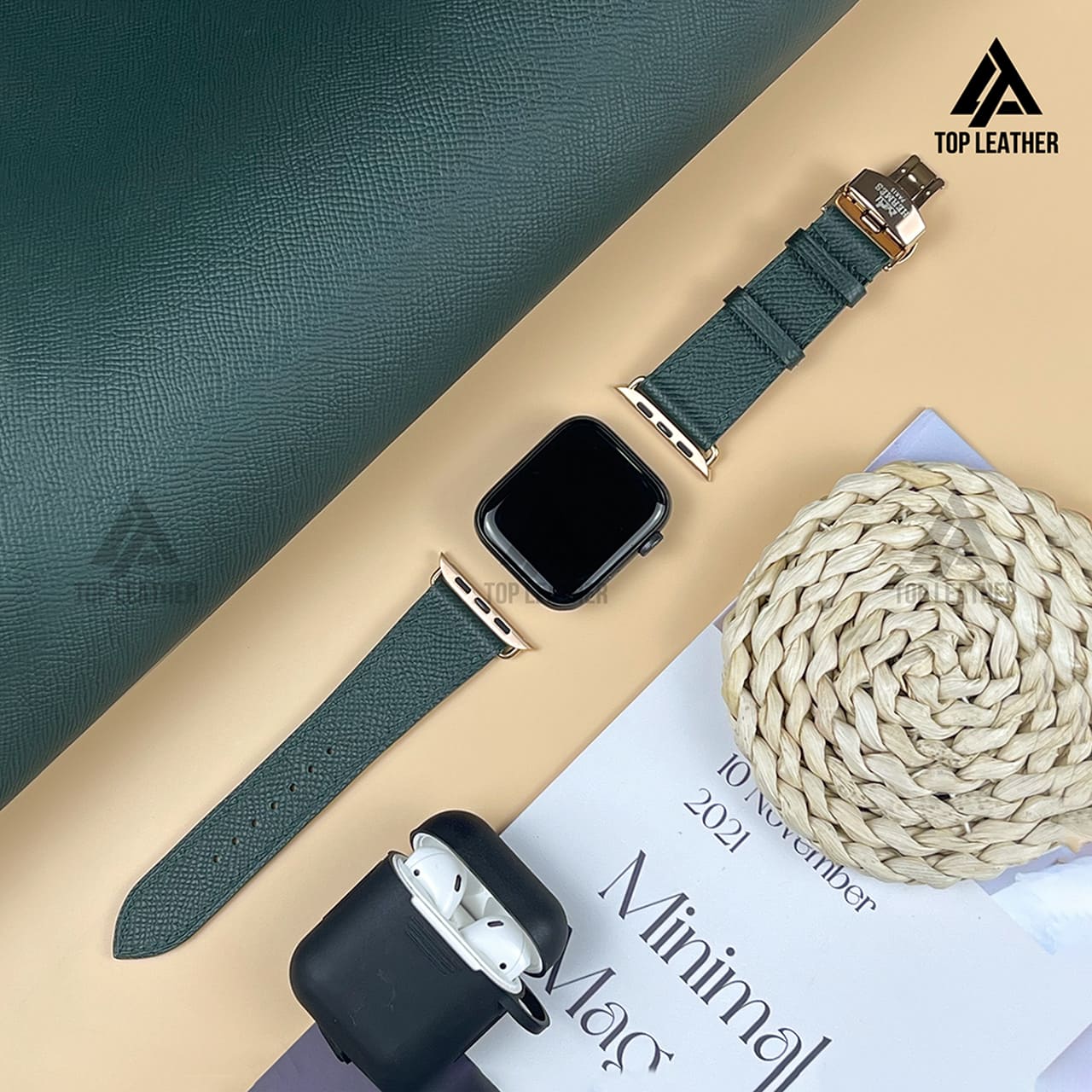 Watch Strap Epsom Leather Watch Bands & Mechanical Watch - Moss Green EP2212