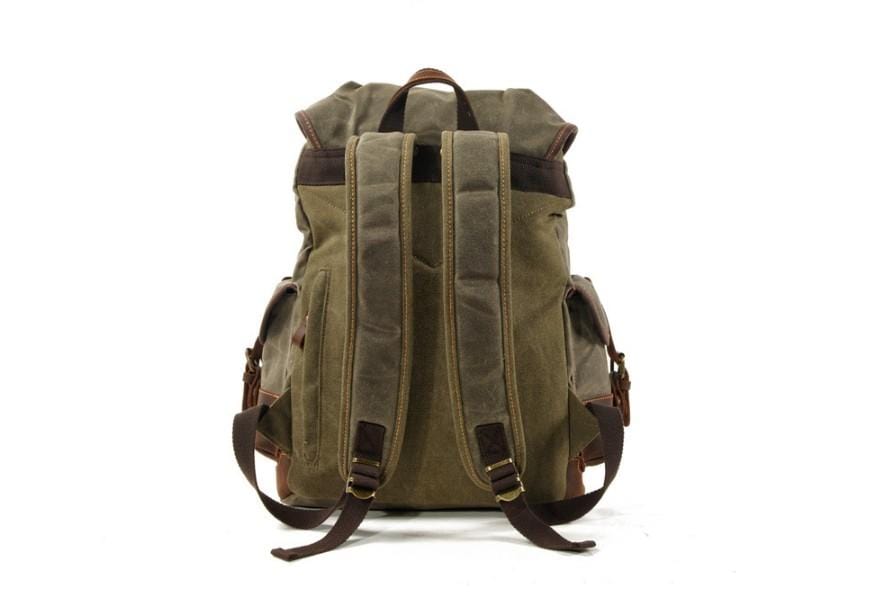 Army Green Womens Waxed Canvas Backpack Purse Bag