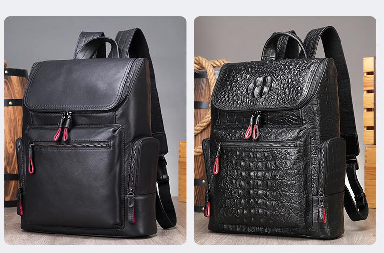 Large Black Leather Backpack Bag