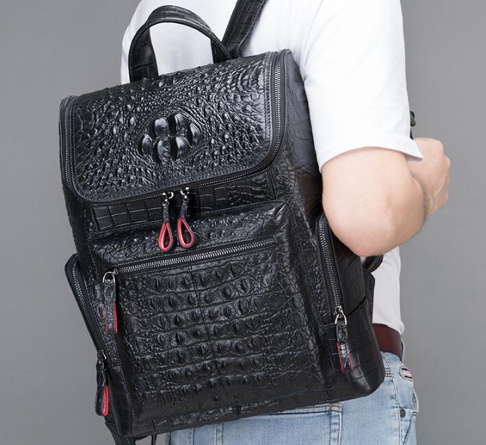 Large Black Leather Backpack Bag