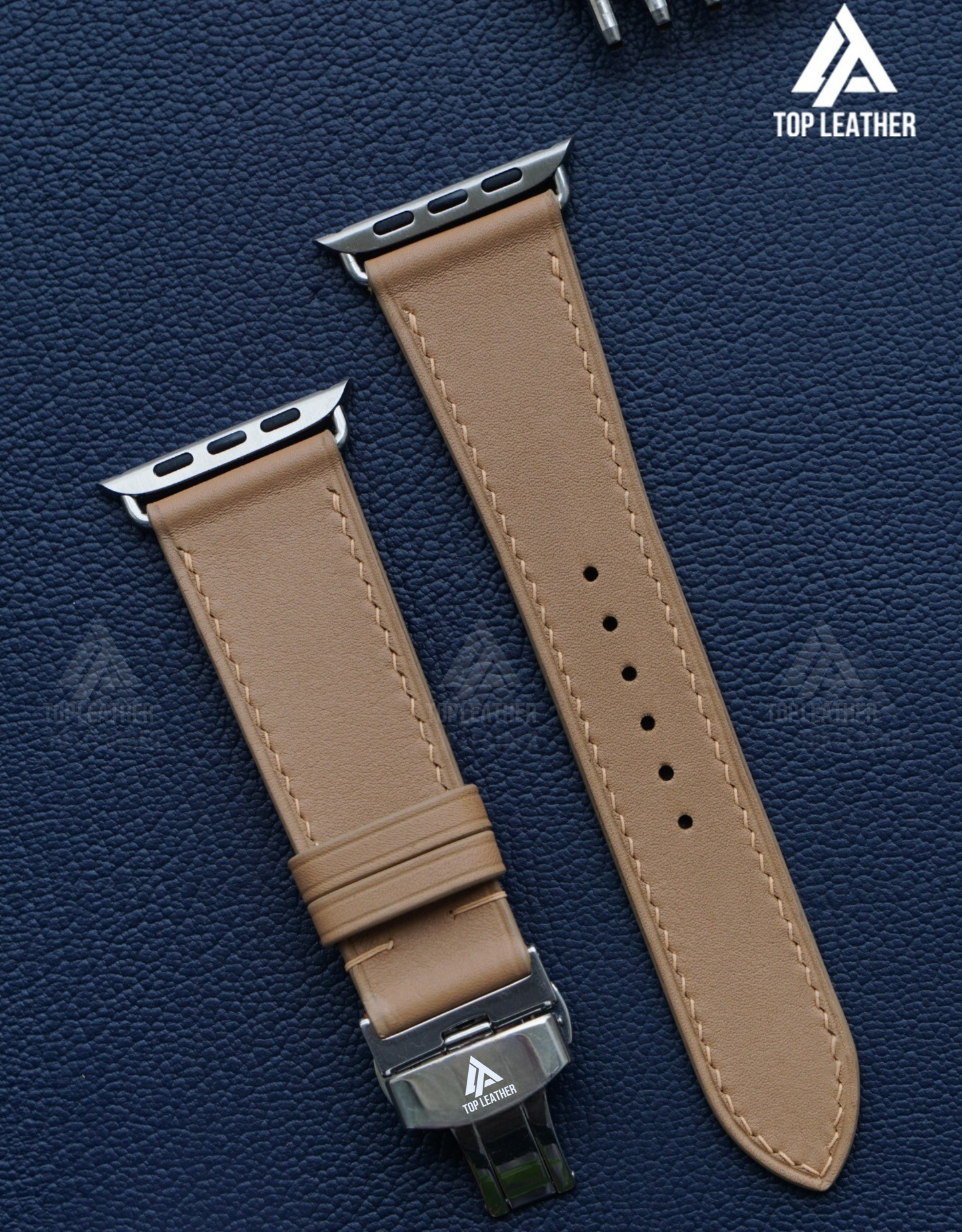 Watch Strap Swift Leather for Apple Watch, Mechanical Watch - Peanut SW2208