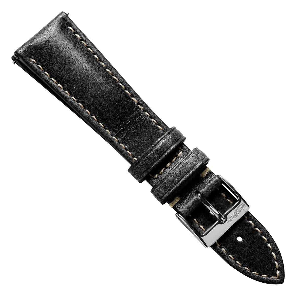 Classic Highley Genuine Leather Watch Strap - Black