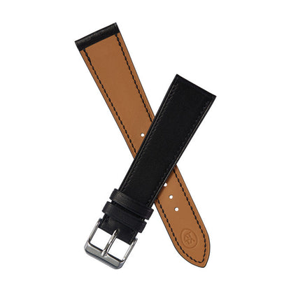 BARENIA Calfskin Watch Strap–Midnight black