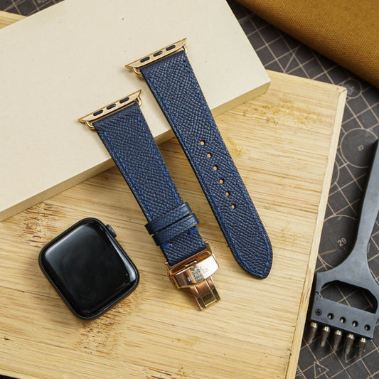 Strap Watch Epsom Leather for Apple Watch Navy Blue EP 2201