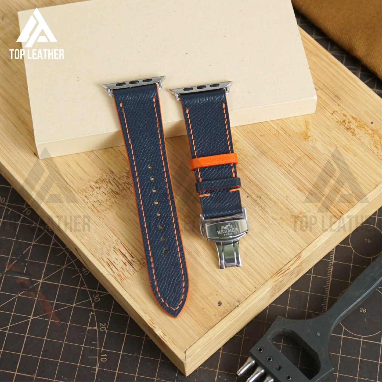 Strap Watch Epsom Leather for Apple Watch Navy Blue EP 01.33