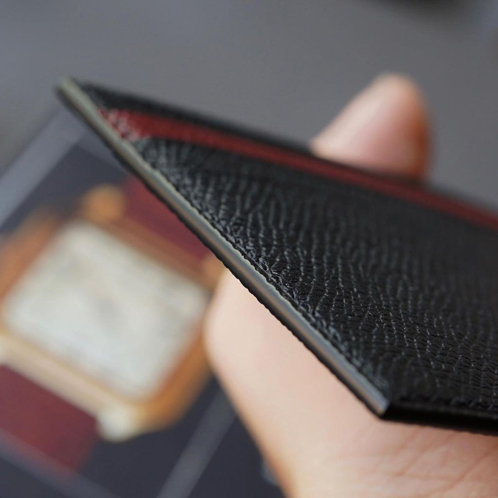 Black x Bordeaux Flat card holder