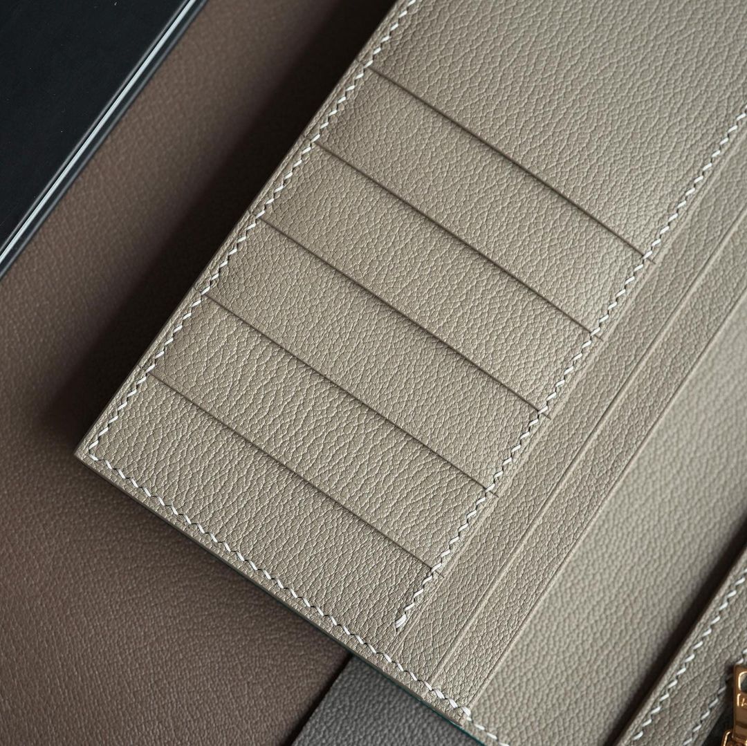 Marine Blue x Light Beige long wallet