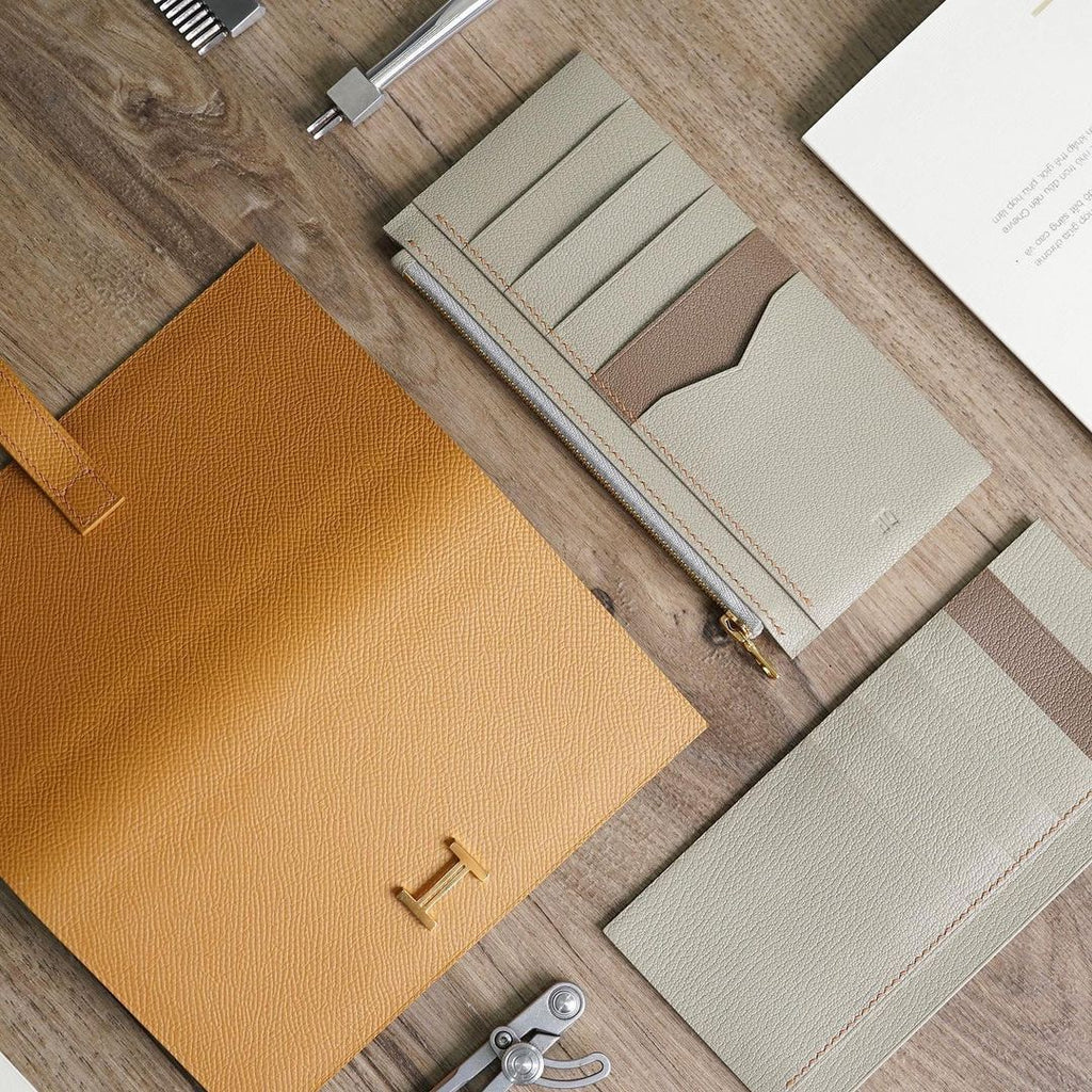 Mustard x Beige Long wallet