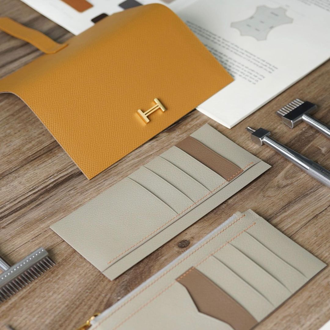 Mustard x Beige Long wallet