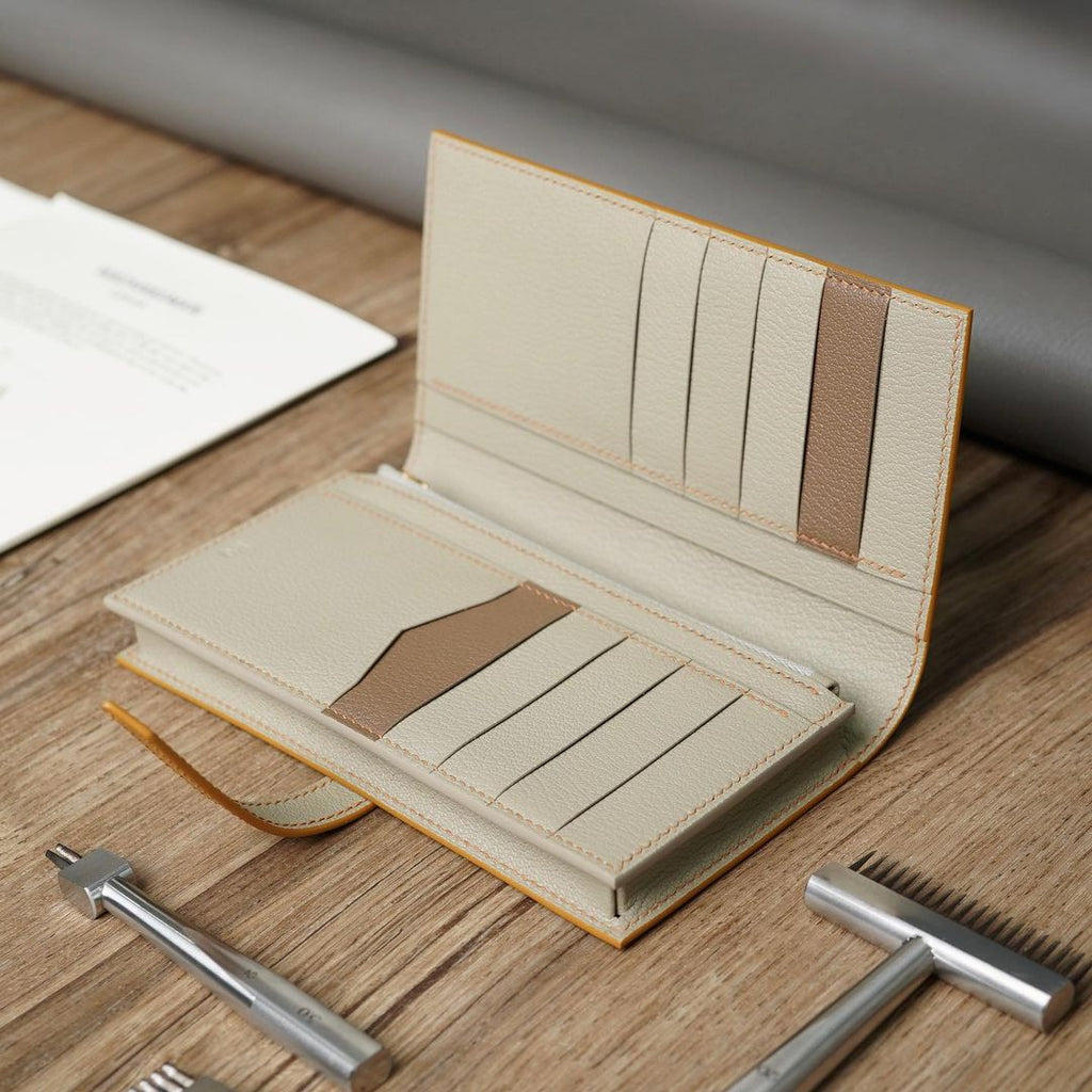 Mustard x Beige Long wallet