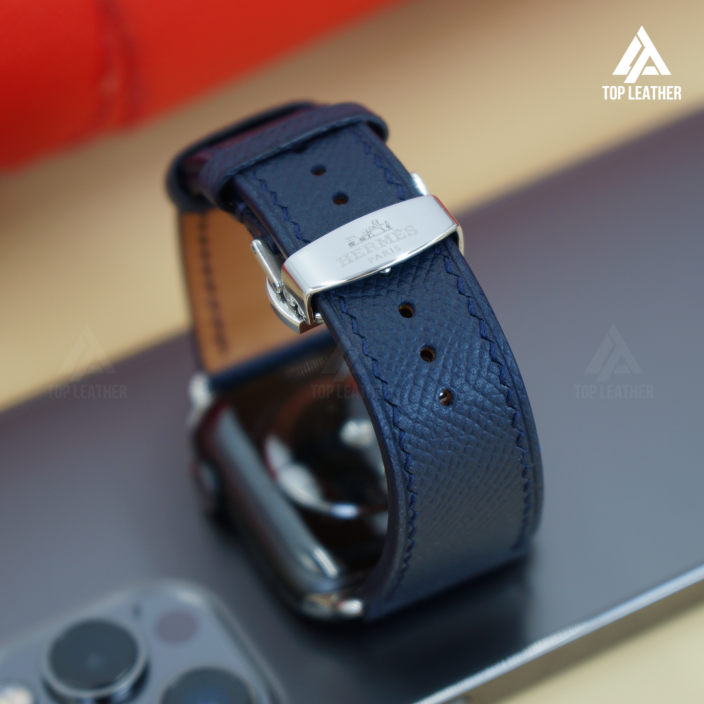 Watch Strap Epsom Leather Watch Band for Smart Watch & Mechanical Watch - Blue Navy EP2201