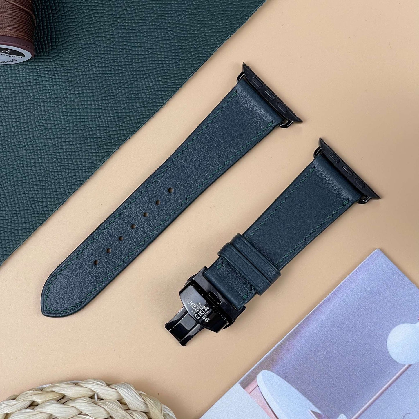 Watch Strap Swift Leather for Apple Watch, Mechanical Watch - Turquoise SW2204