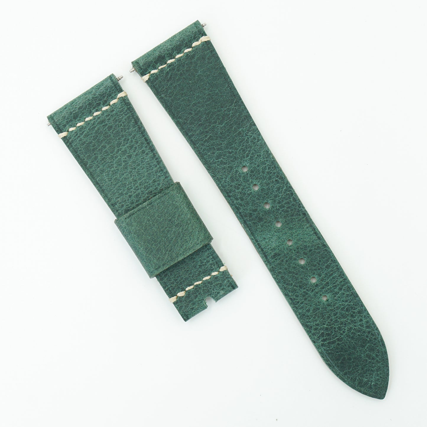 Waxed Leather Watch Strap - Moss Green