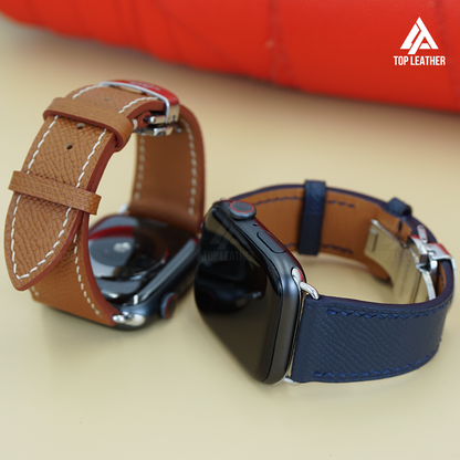 Watch Strap Epsom Leather Watch Band for Smart Watch & Mechanical Watch - Blue Navy EP2201