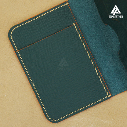 Epsom Leather Mini Card Wallet - Moss Green