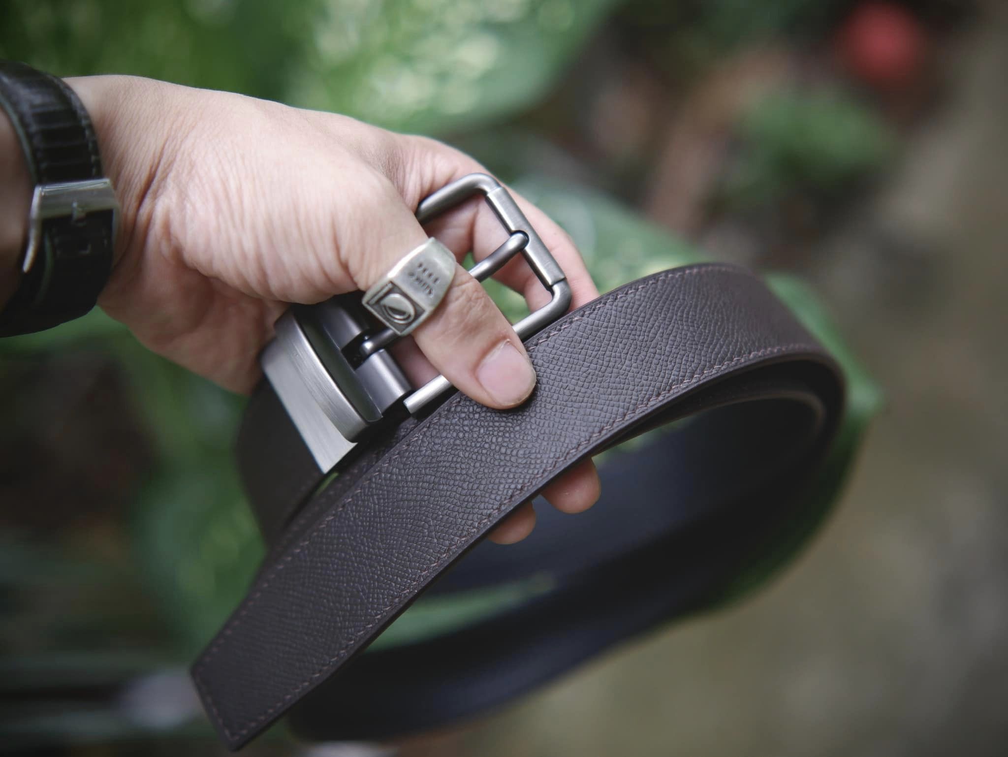 Epsom Leather Belt Handmade With basic buckle steel