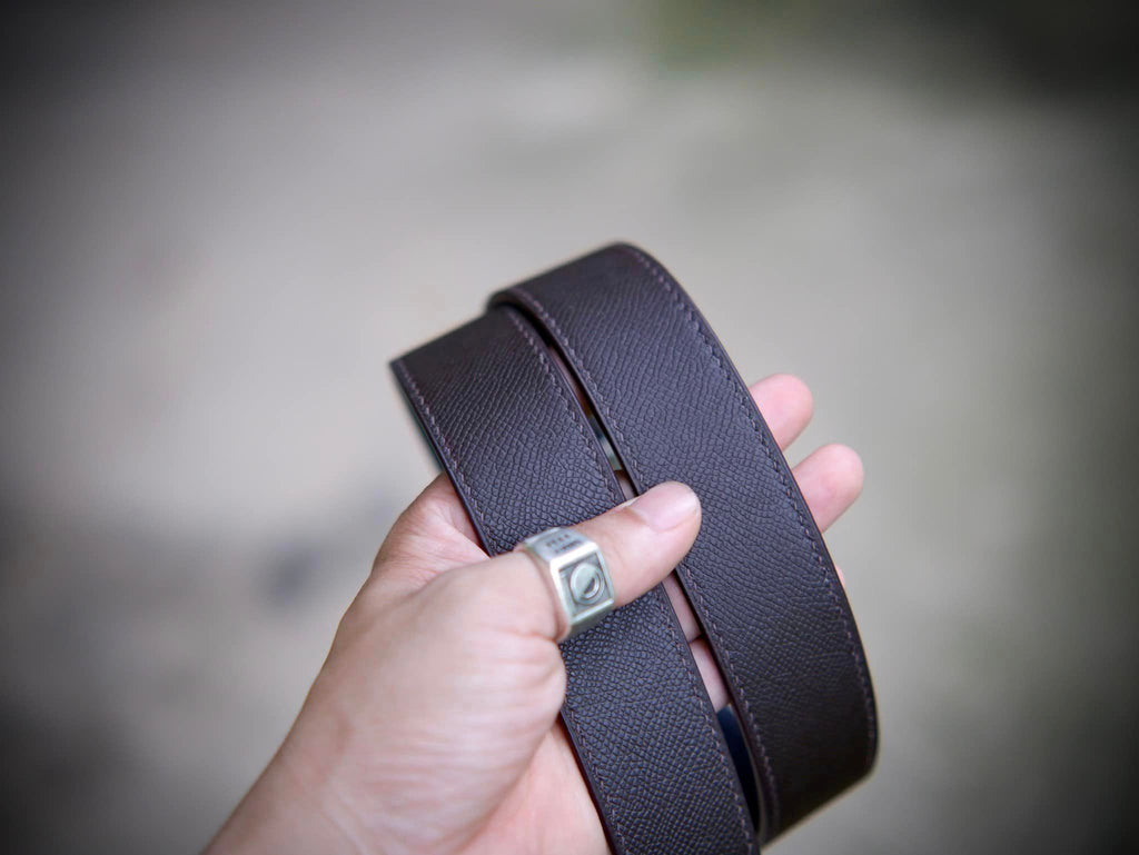 Epsom Leather Belt Handmade With basic buckle steel