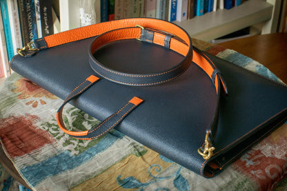 Epsom Navy Leather macbook bag