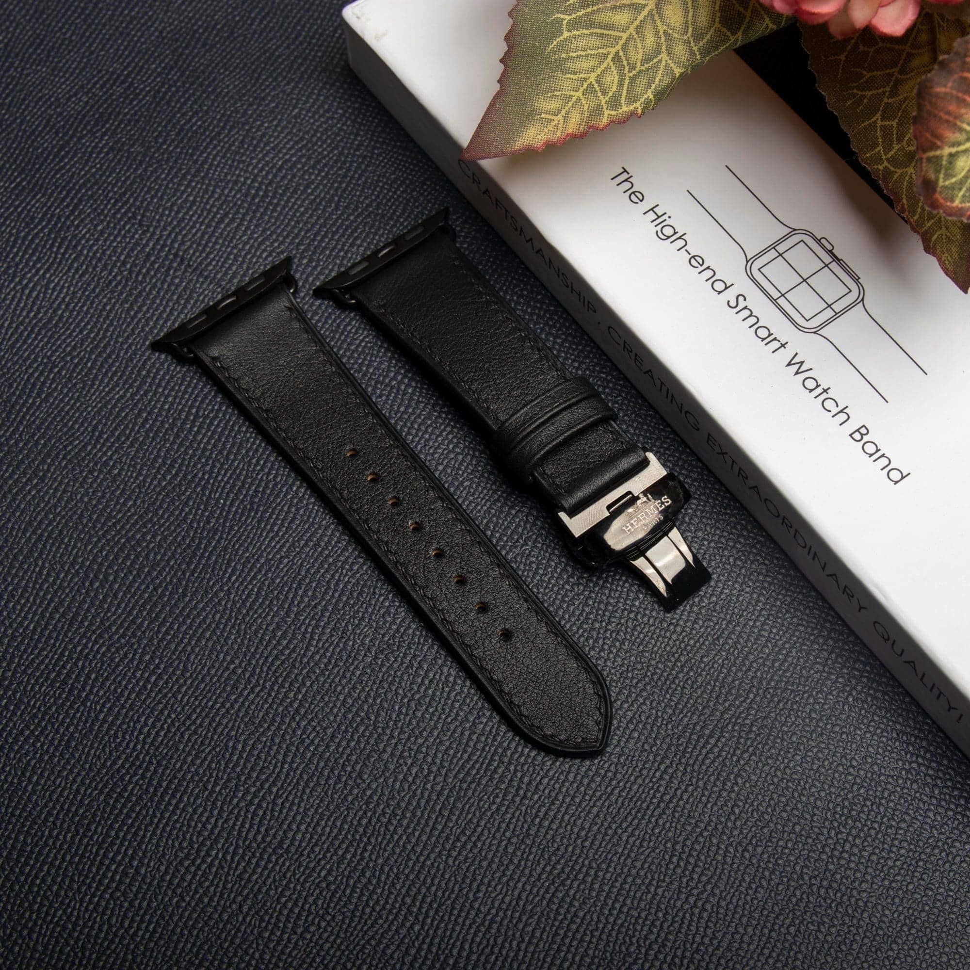 Watch Strap Swift Leather for Apple Watch, Mechanical Watch - Black SW2207
