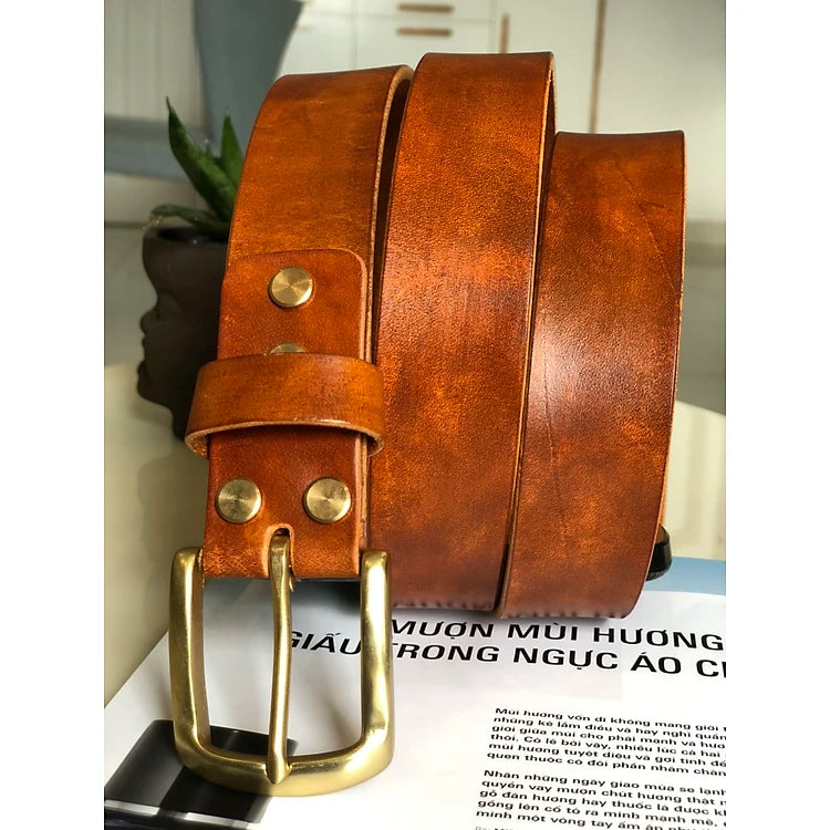 Belt Vintage With Tan Leather Good