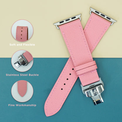 Strap Watch Epsom leather for Apple Watch and Mechanical Watch - Pink EP2202