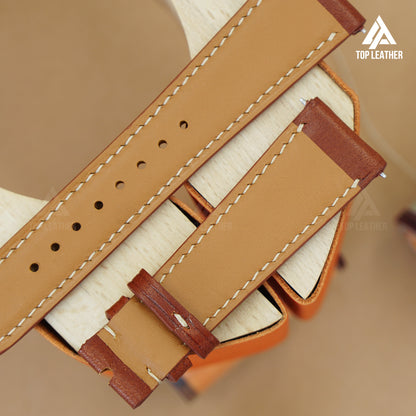 Vachetta Calfskin Leather Strap for Apple Watch & Mechanical Watch