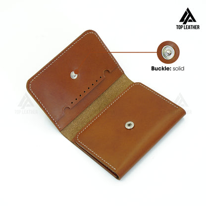 Trifold Leather Wallet Handmade Craft stitching