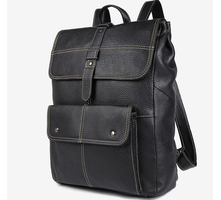 Fashion Business Black Leather Backpack Bag
