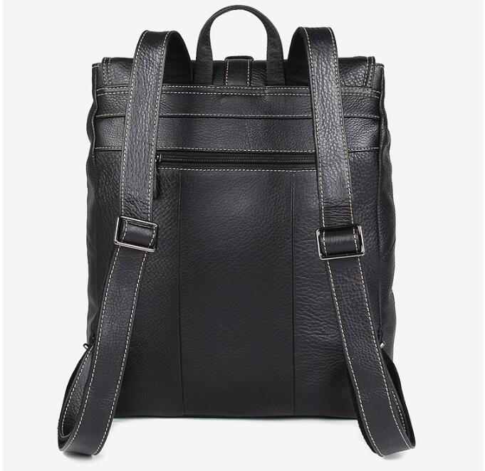 Fashion Business Black Leather Backpack Bag