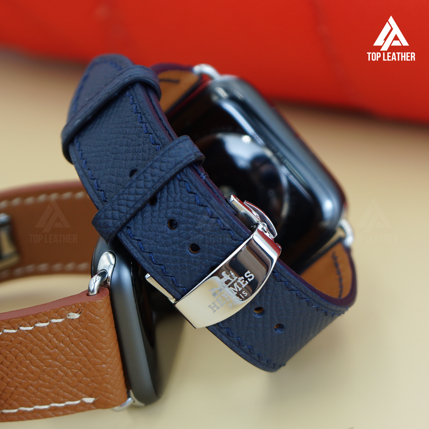 Watch Strap Epsom Leather Watch Band for Smart Watch & Mechanical Watch - Blue Navy EP2201