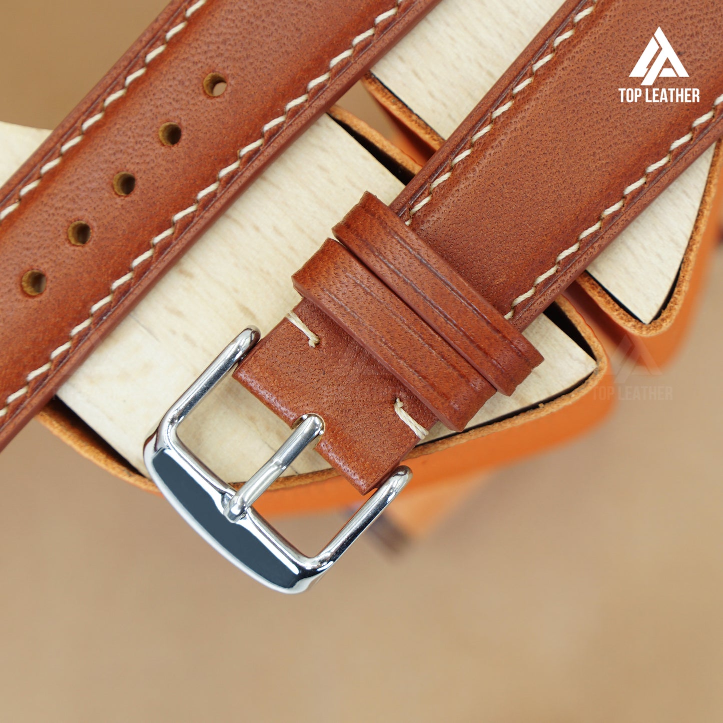 Vachetta Calfskin Leather Strap for Apple Watch & Mechanical Watch