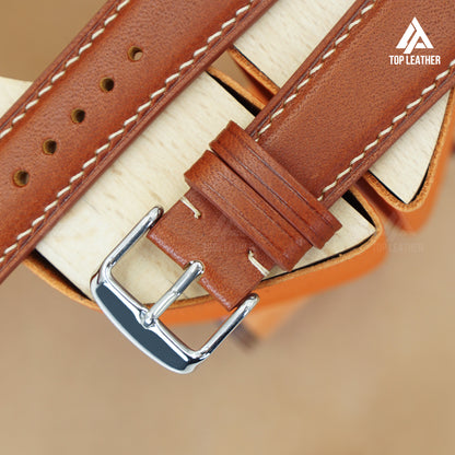 Vachetta Calfskin Leather Strap for Apple Watch & Mechanical Watch