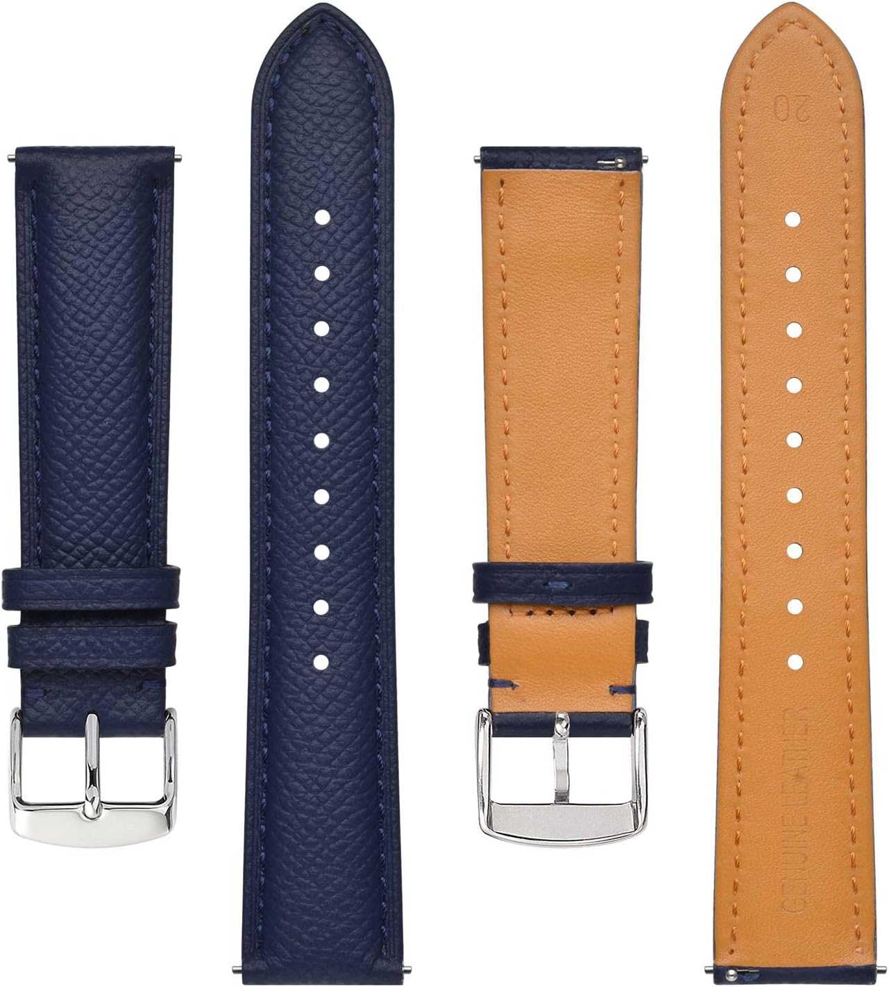 Leather Watch Straps for Women and Men, Watch Replacement Bands with Quick Release, 18mm 20mm 22mm