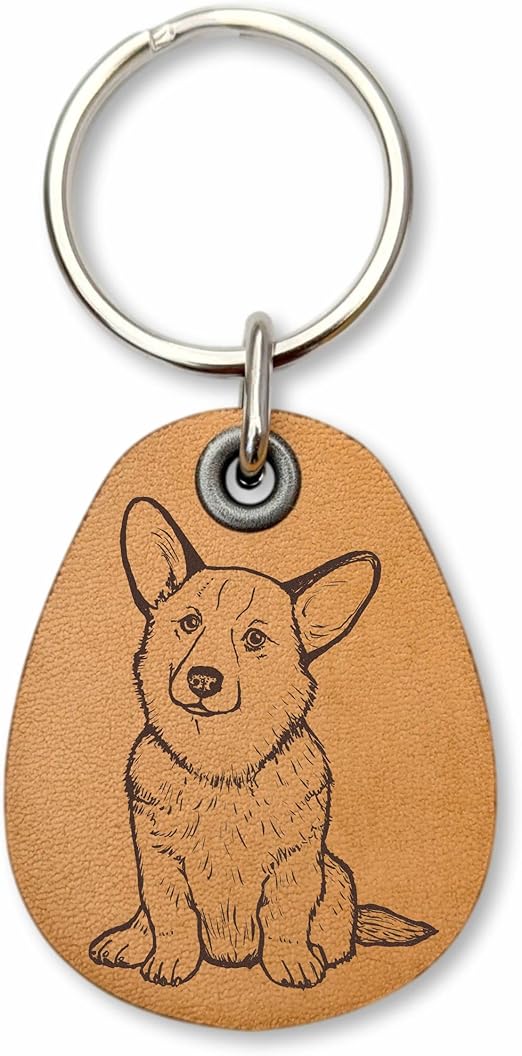 Corgi - Genuine Leather Keychain