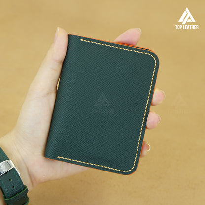 Epsom Leather Mini Card Wallet - Moss Green