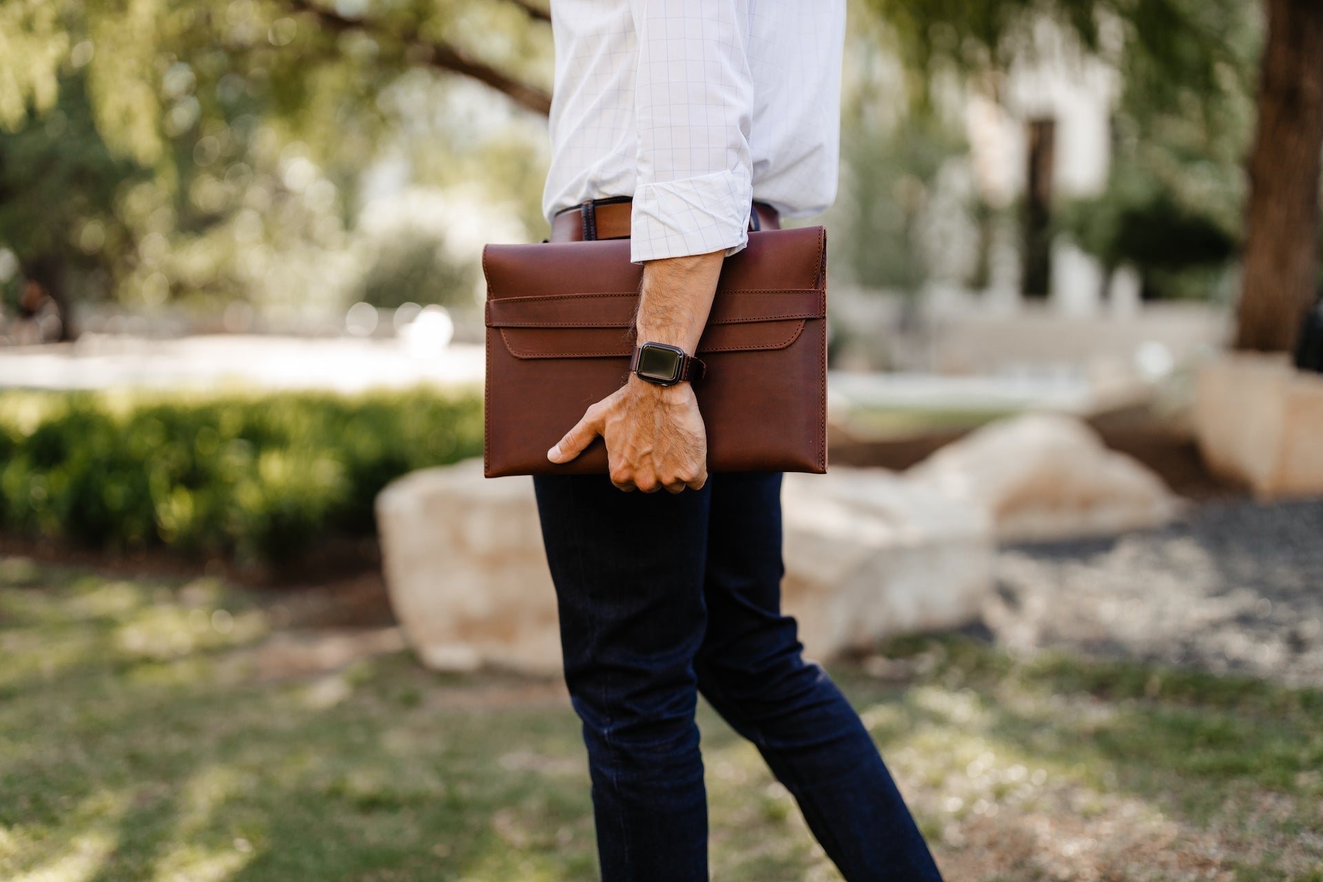 Leather iPad Pro Envelope Case - Chestnut