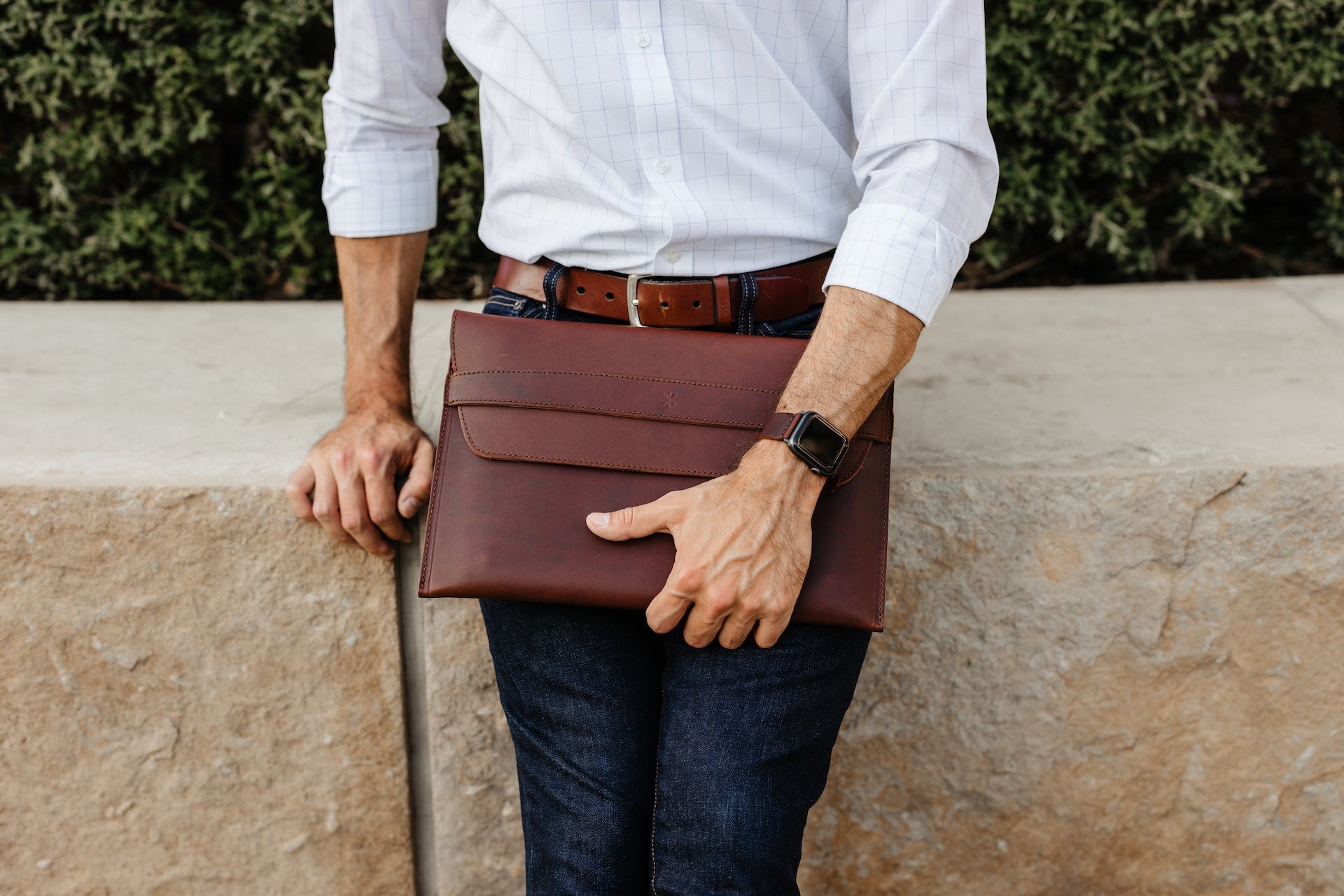 Leather iPad Pro Envelope Case - Chestnut