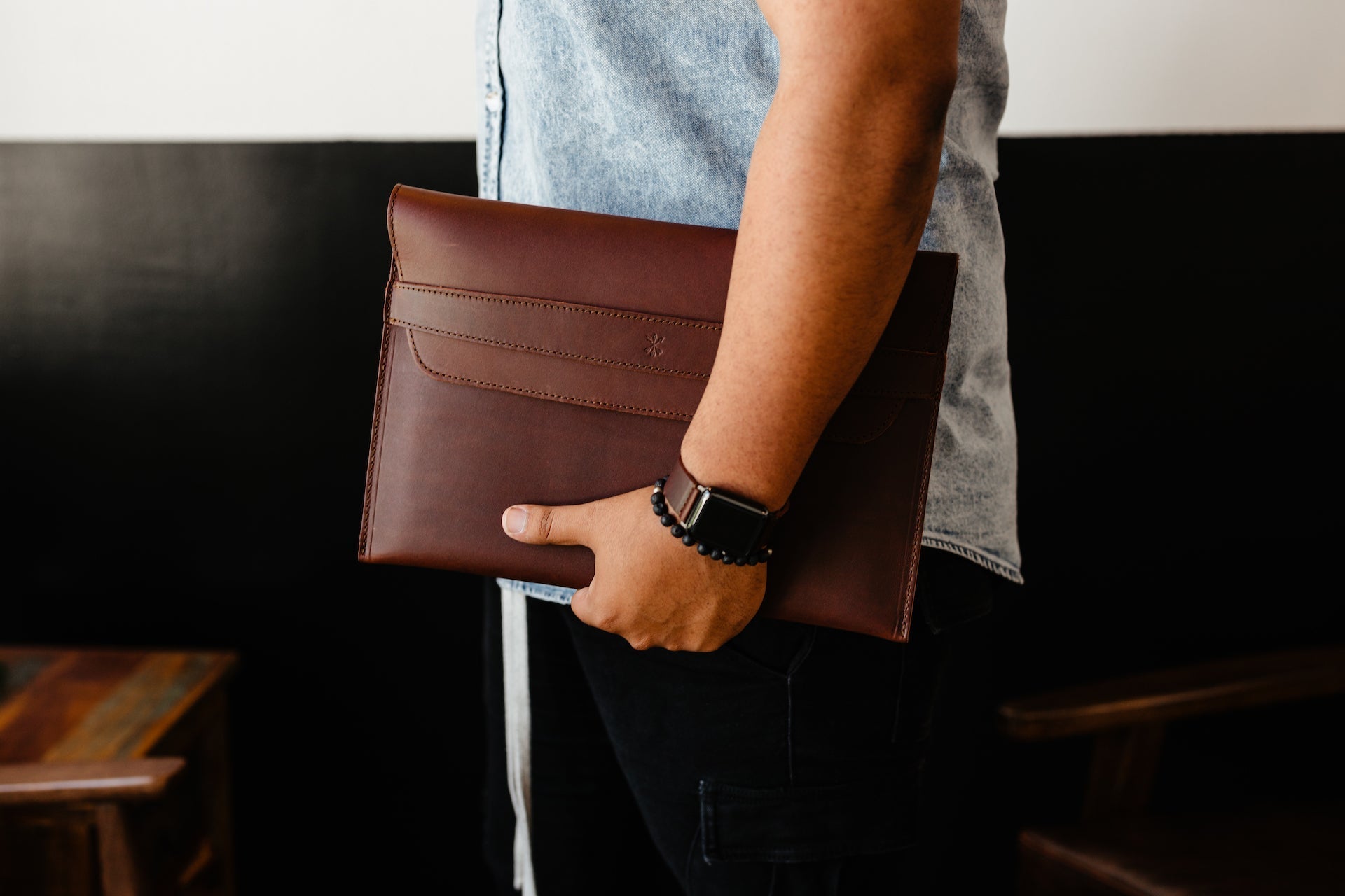Leather iPad Pro Envelope Case - Chestnut