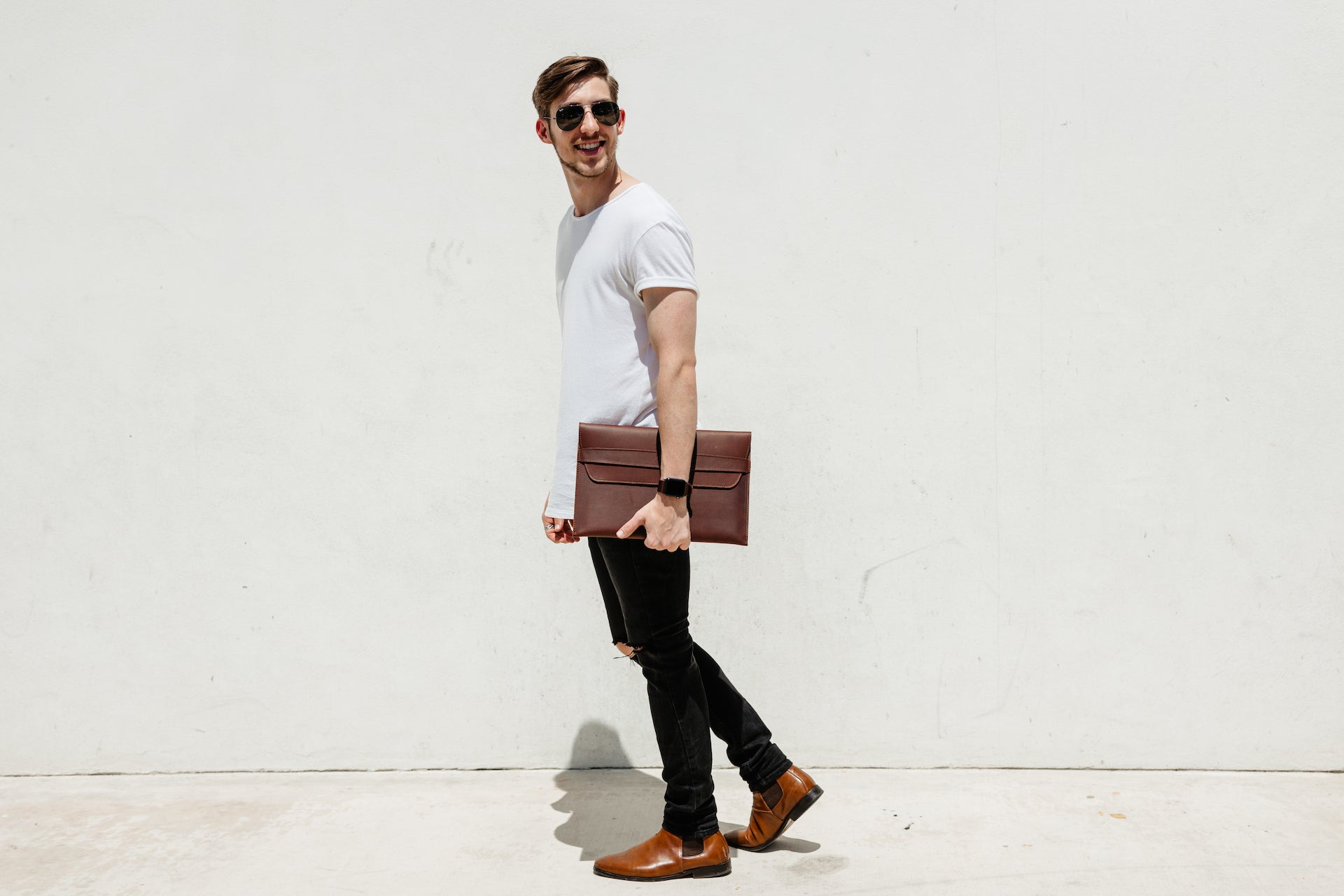 Leather iPad Pro Envelope Case - Chestnut
