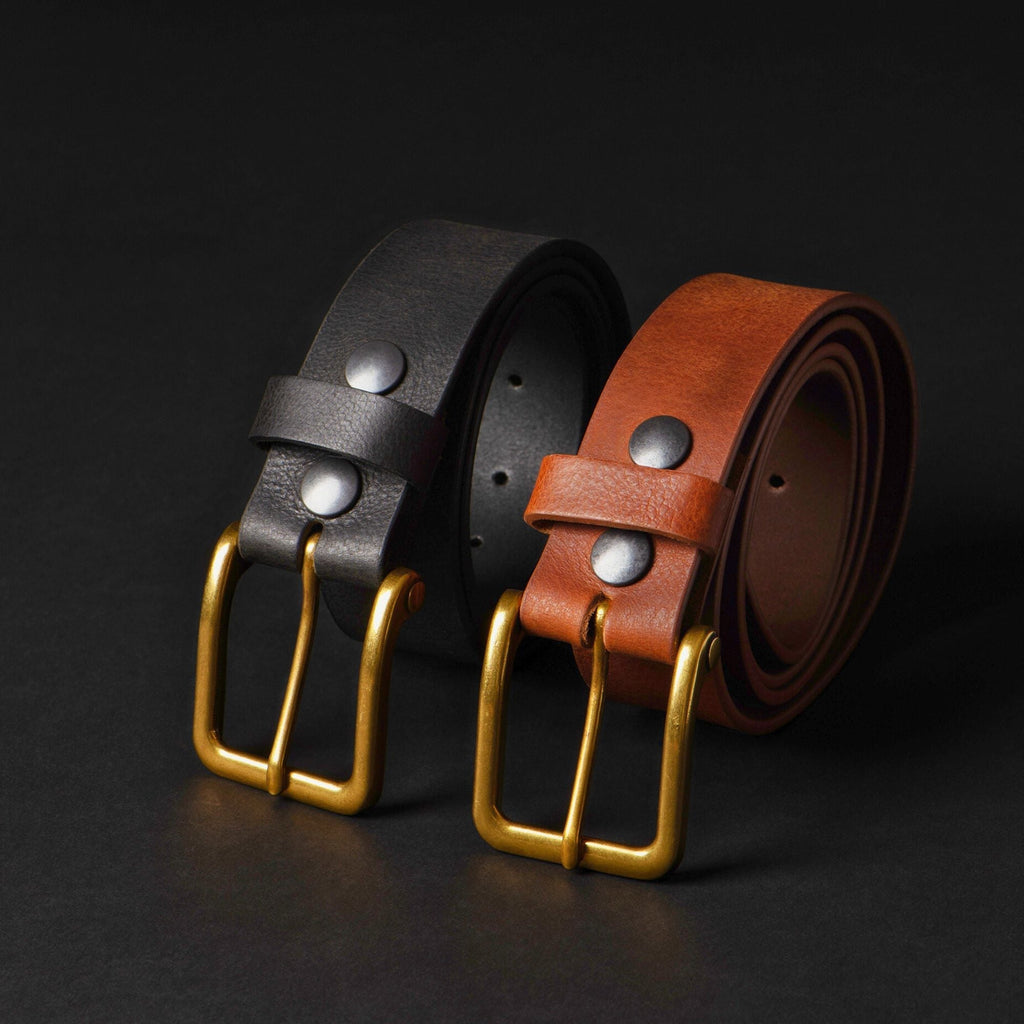 The Alchemist Belt - Brown Leather Belt With Gold-Tone Buckle