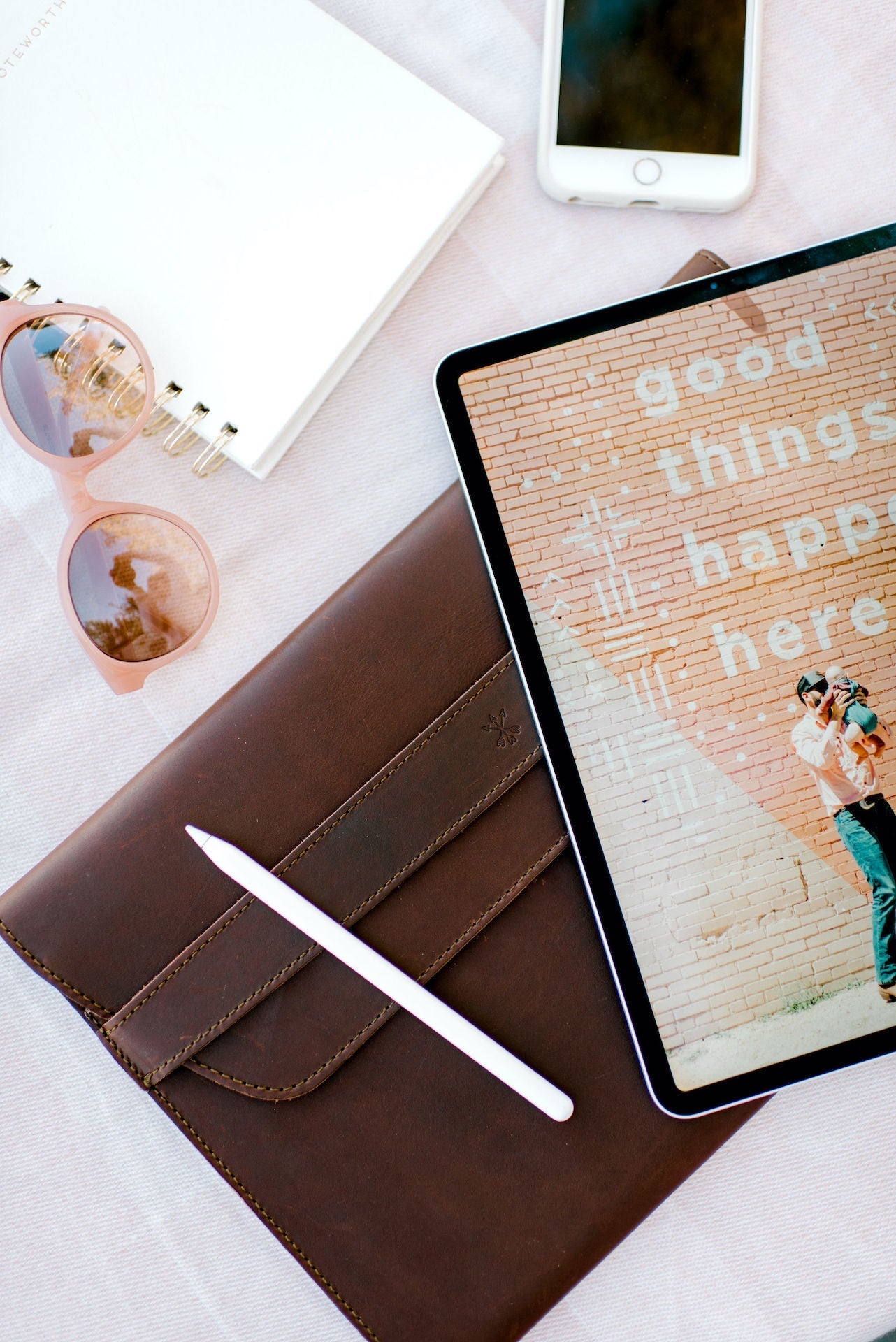 Leather iPad Pro Envelope Case - Chestnut