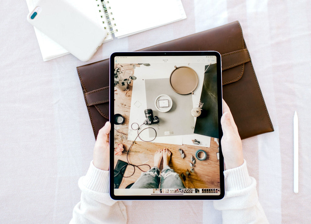 Leather iPad Pro Envelope Case - Midnight