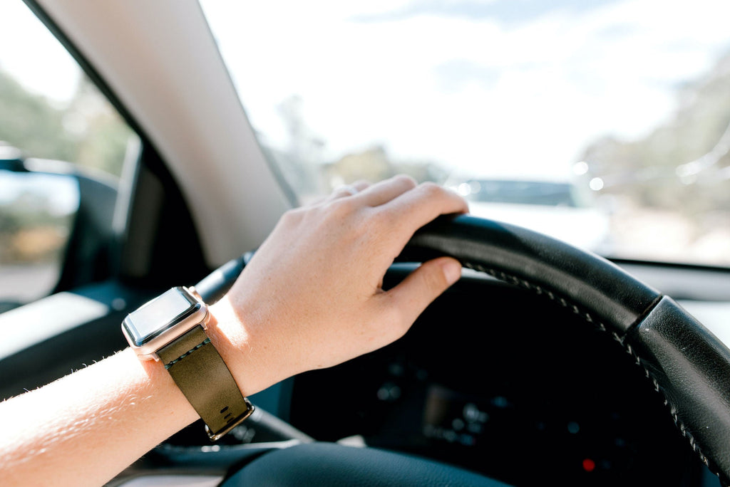 Leather Simple Apple Watch Band - Olive