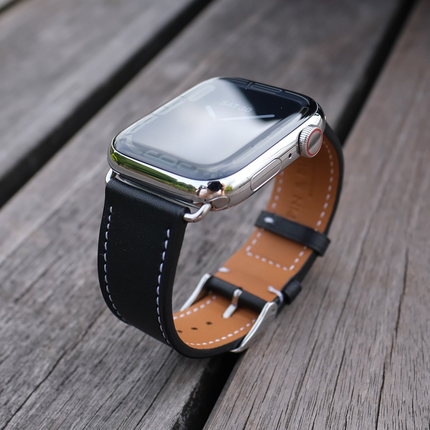 Barénia Leather Apple Watch Band handmade leather goods by TOP Leather handmade