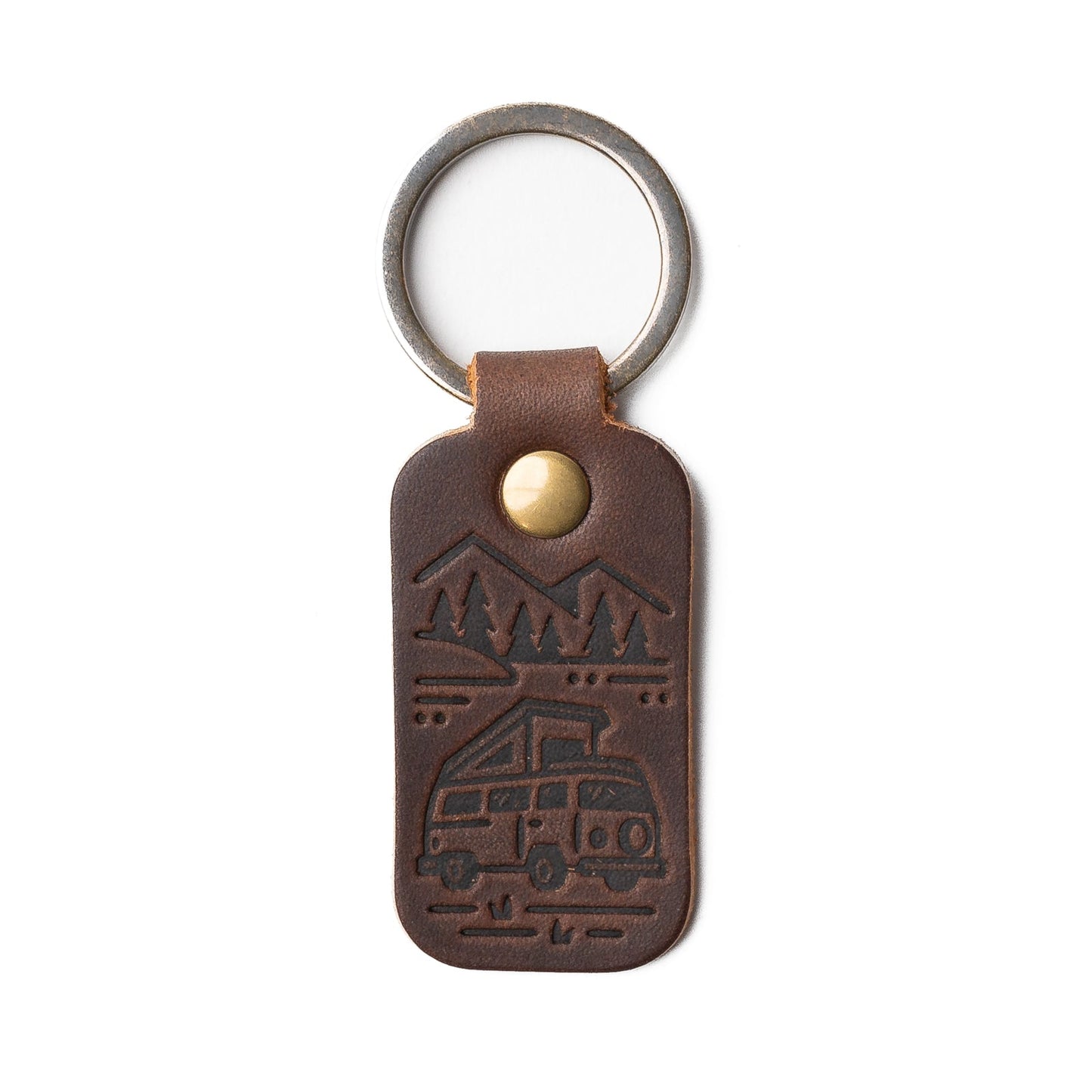 Leather Camper Van Keyfob - Heritage Brown