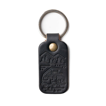 Leather Camper Van Keyfob - Black