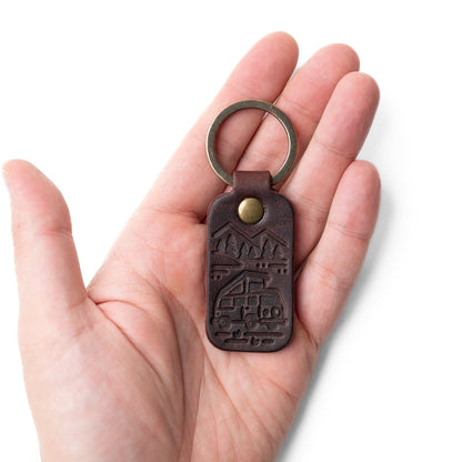 Leather Camper Van Keyfob - Heritage Brown