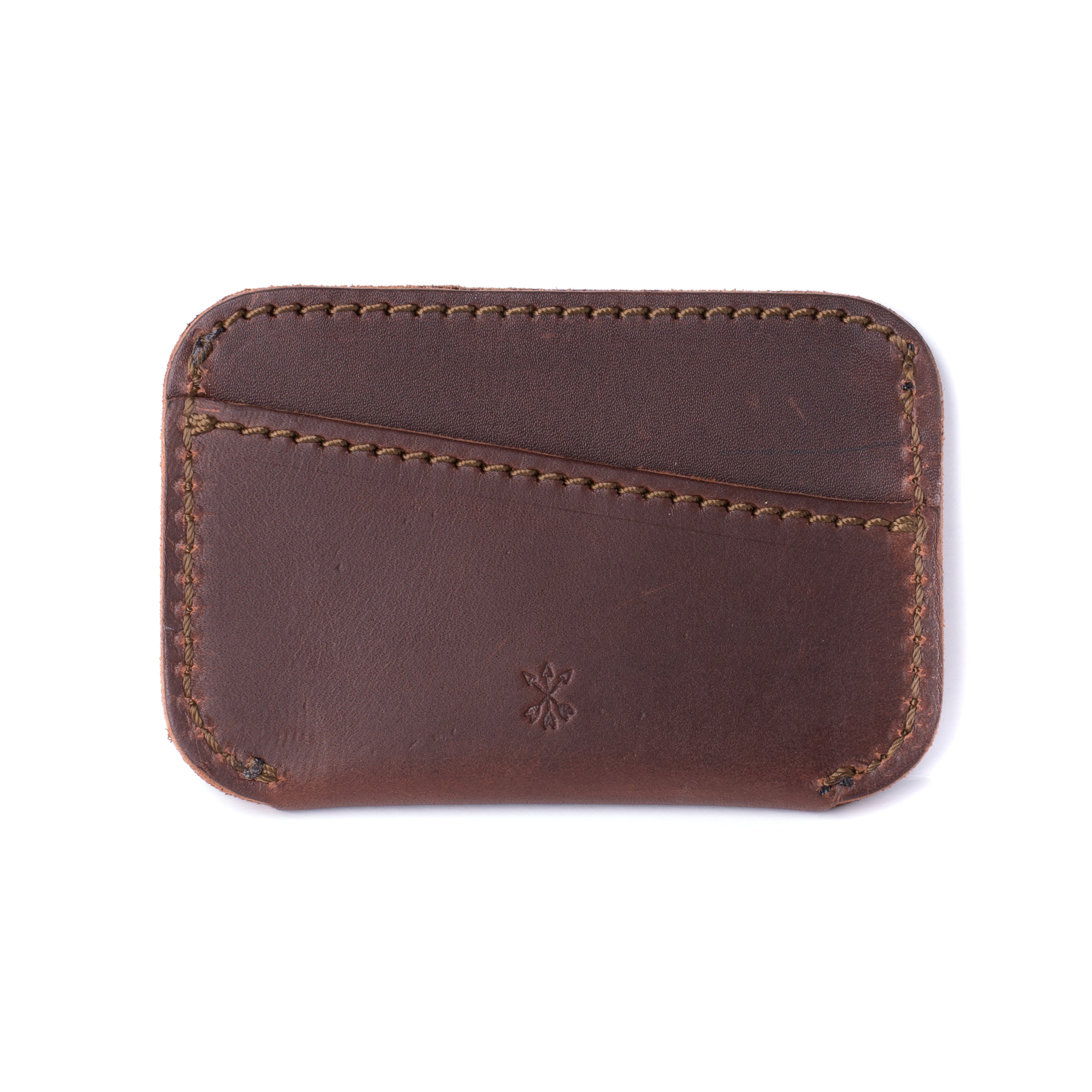 Leather Simple ID Wallet - Chestnut