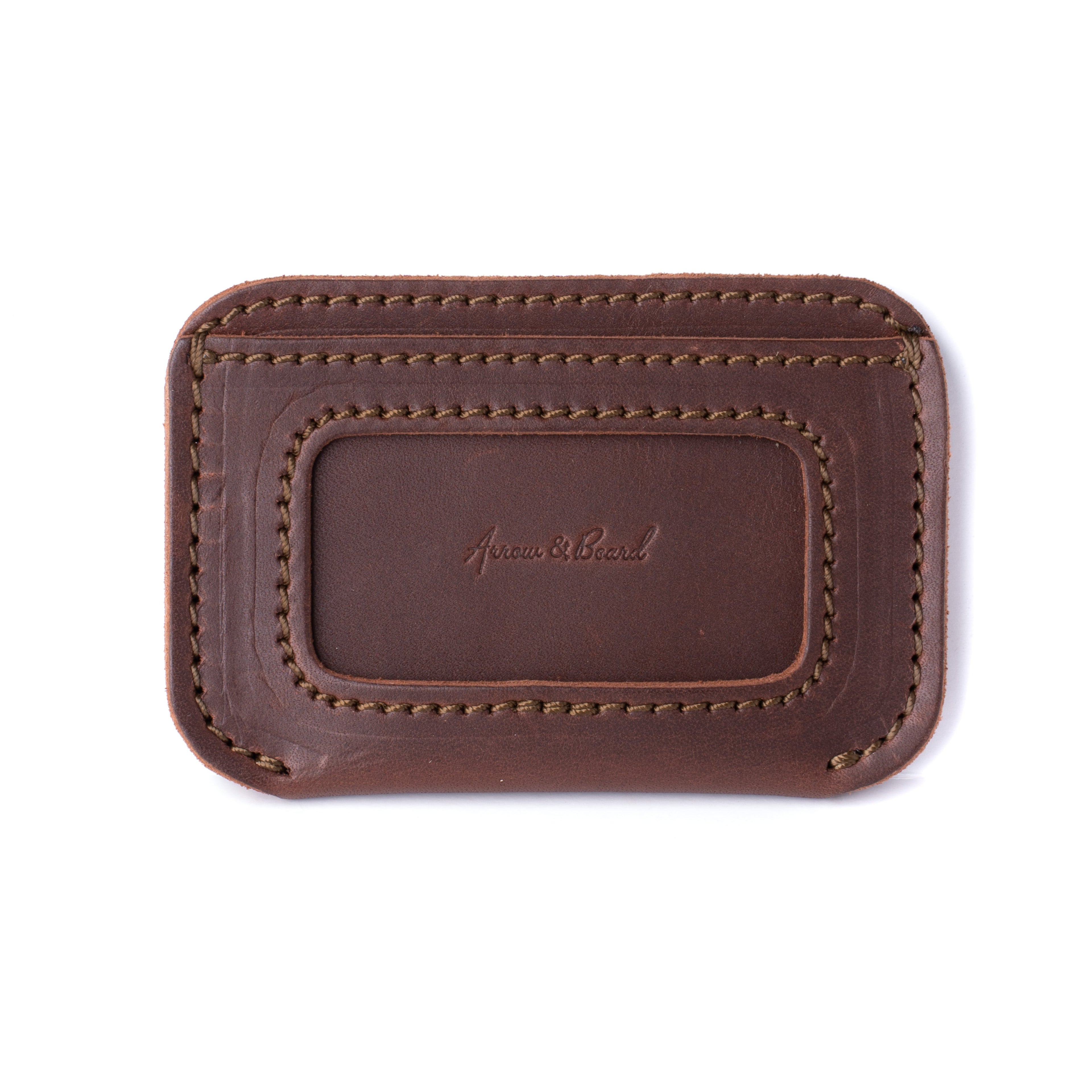 Leather Simple ID Wallet - Chestnut
